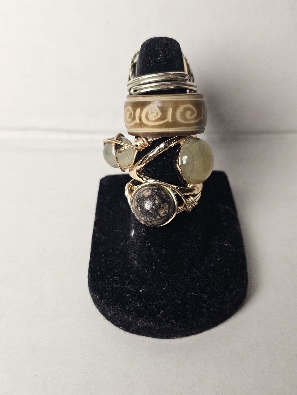 Bohemian Ring Collection | Mixed Stone Statement Rings Bundle Sizes Between 6-7